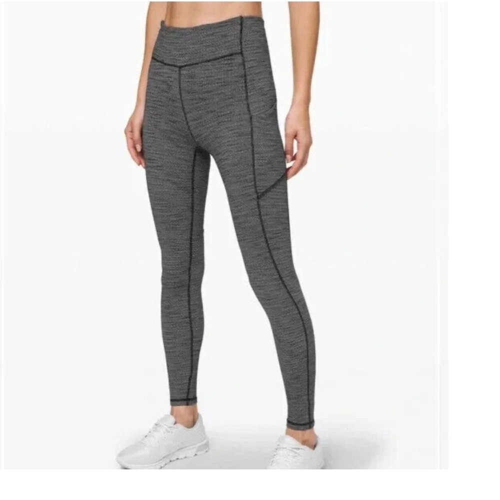 Lululemon Size 2 Speed up leggings in Variegated knit heather black